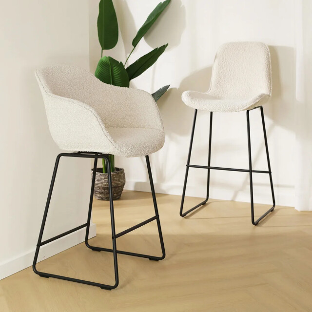 Nolon Nino-mare barkruk bouclé zwart onderstel 75 cm 2833442 large