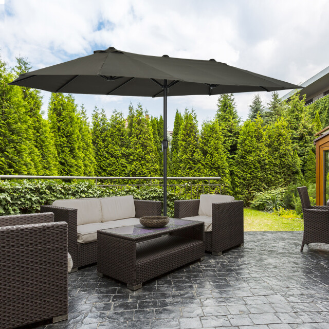 4goodz Outsunny duo-parasol 460x270 cm brede xl parasol - 3172241 large