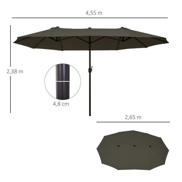 4goodz Outsunny duo-parasol 460x270 cm brede xl parasol - 3172241 large