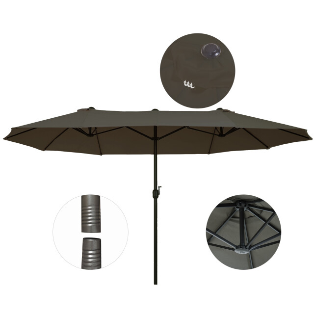 4goodz Outsunny duo-parasol 460x270 cm brede xl parasol - 3172241 large