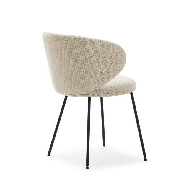 CaliCosy Set van 2 stoelen in stof met zwarte metalen poten l60 cm rush 3078760 large