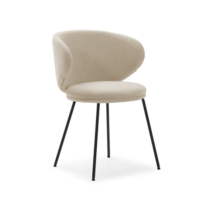 CaliCosy Set van 2 stoelen in stof met zwarte metalen poten l60 cm rush 3078760 large