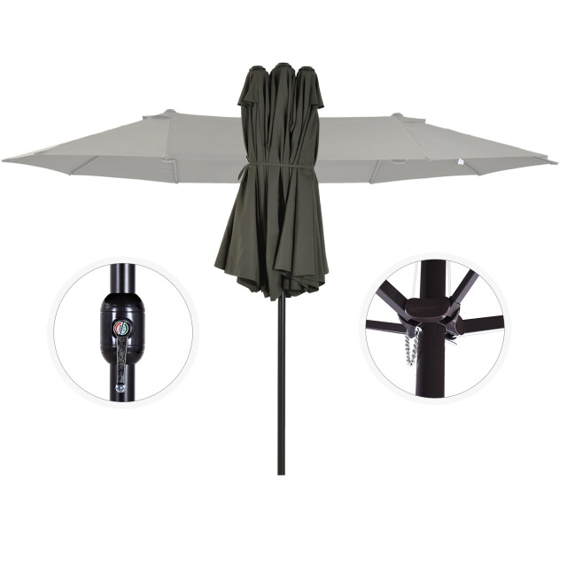 4goodz Outsunny duo-parasol 460x270 cm brede xl parasol - 3172241 large