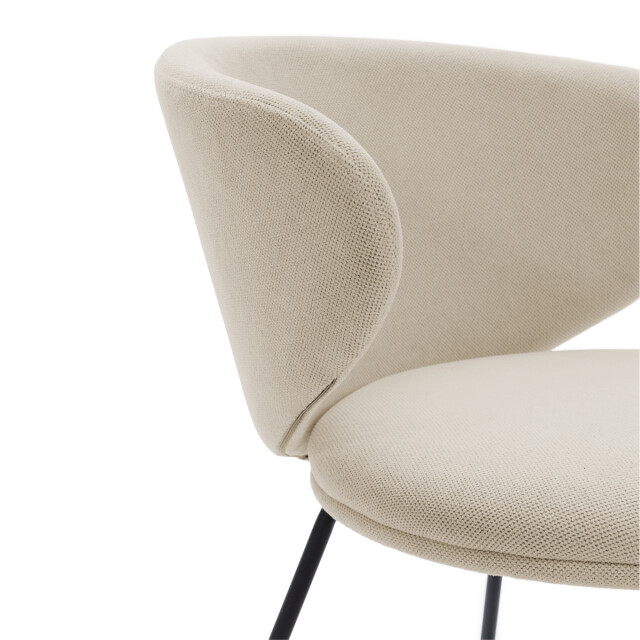 CaliCosy Set van 2 stoelen in stof met zwarte metalen poten l60 cm rush 3078760 large