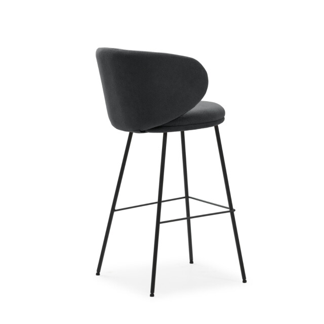 CaliCosy Set van 2 krukken in stof met zwarte metalen poten h65 cm rush 3079123 large