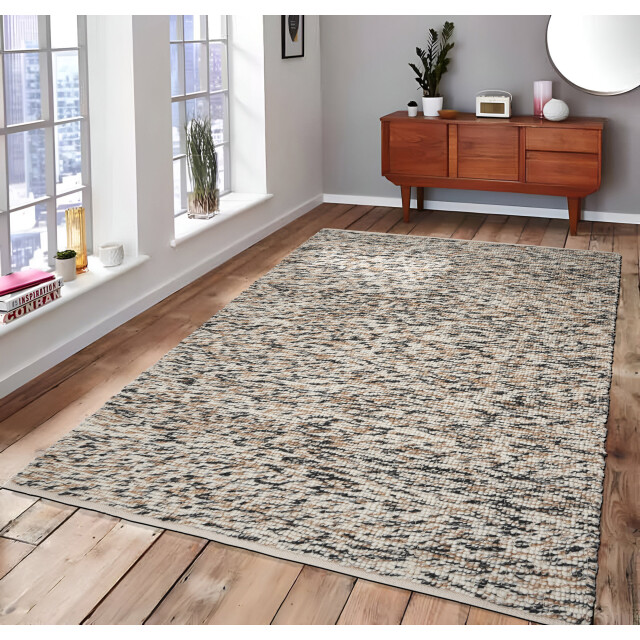 Velaar Vloerkleed heather zwart– wol look polyester en scandinavisch design- 3172100 large