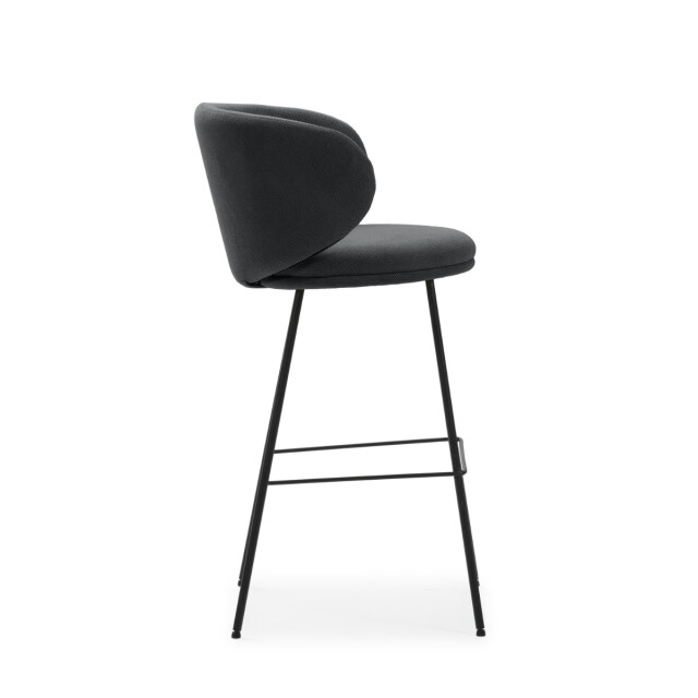 CaliCosy Set van 2 krukken in stof met zwarte metalen poten h65 cm rush 3079123 large