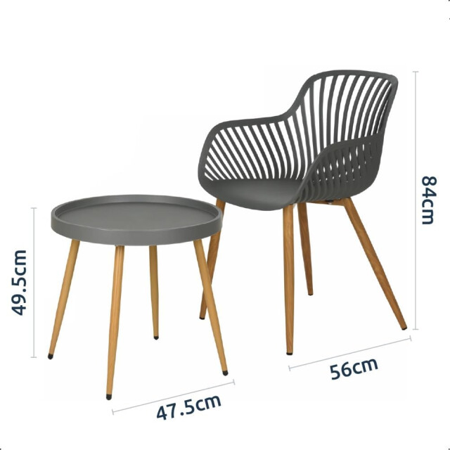 4goodz Comfortabele tuinset 3-delig 2 kuipstoelen+tafel grijs 3172239 large