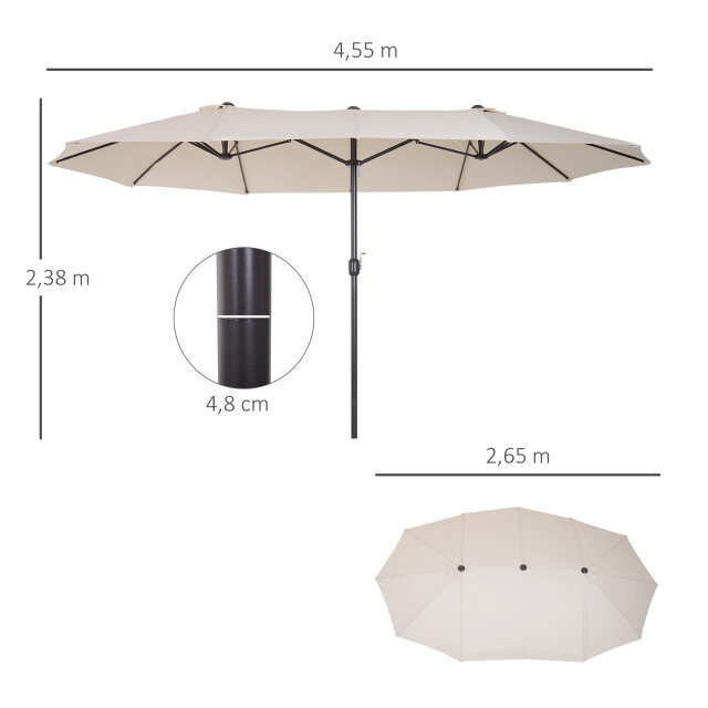 4goodz Outsunny duo-parasol 460x270 cm brede xl parasol creme 3172240 large
