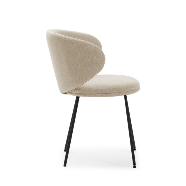 CaliCosy Set van 2 stoelen in stof met zwarte metalen poten l60 cm rush 3078760 large