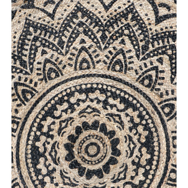 Velaar Vloerkleed jaipur jute klasik rond tapijt 100% jute zwart- 200 cm 3172159 large