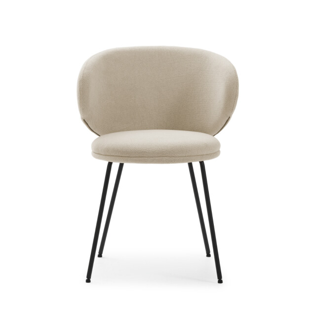 CaliCosy Set van 2 stoelen in stof met zwarte metalen poten l60 cm rush 3078760 large