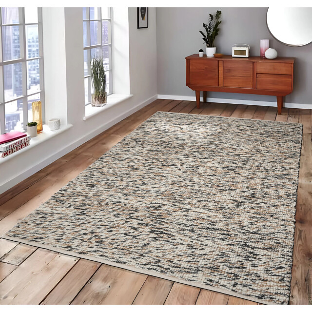 Velaar Vloerkleed heather zwart– wol look polyester en scandinavisch design- 3172100 large