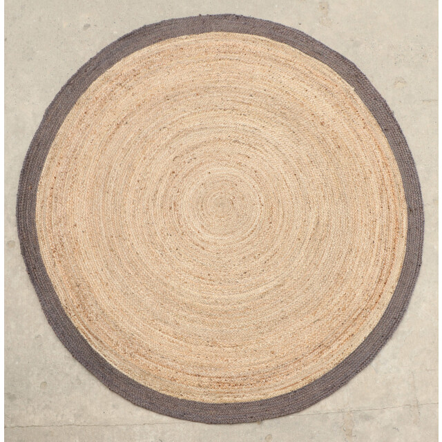 Velaar Vloerkleed jaipur jute rond tapijt 100% jute zwart- 150 cm rond 3172156 large
