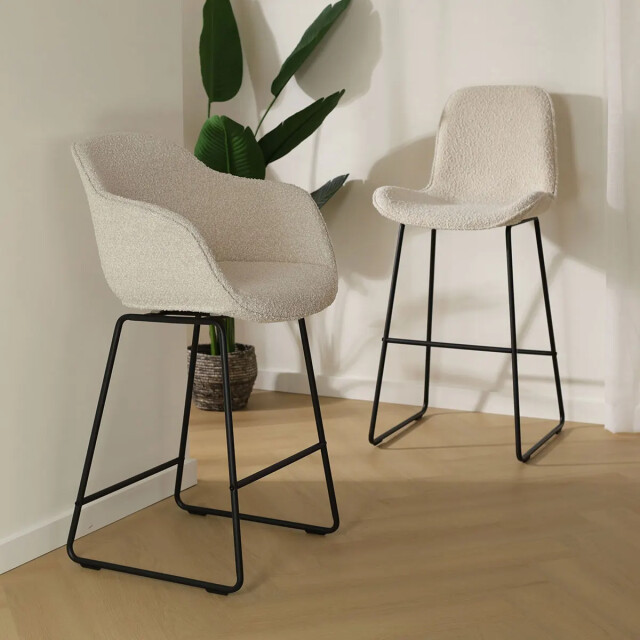Nolon Nino-mare barkruk bouclé zwart onderstel 65 cm 2848541 large