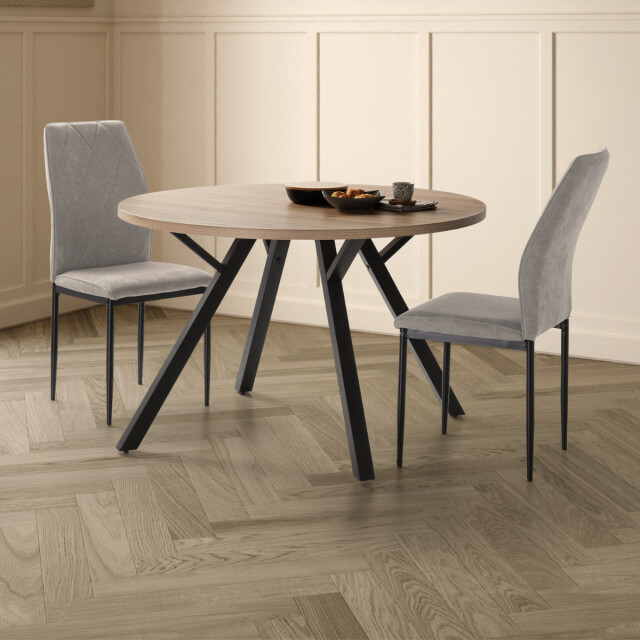 CaliCosy Ronde tafel met zwarte metalen poten l120 cm beni 3078861 large