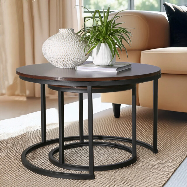 CaliCosy Set van 2 nestende ronde salontafels l70 cm 3083640 large