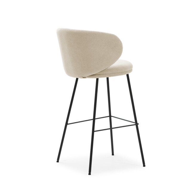 CaliCosy Set van 2 krukken in stof met zwarte metalen poten h65 cm rush 3079121 large