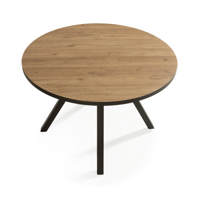 CaliCosy Ronde tafel met zwarte metalen poten l120 cm beni 3078860 large