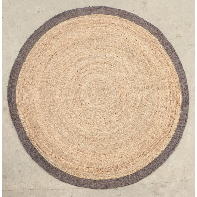 Velaar Vloerkleed jaipur jute rond tapijt 100% jute zwart- 150 cm rond 3172156 large