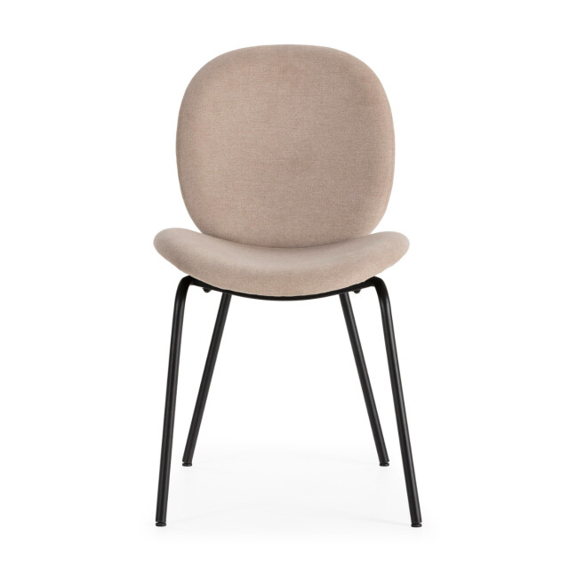 CaliCosy Set van 2 stoelen in stof met zwarte metalen poten l45 cm cori 3078569 large