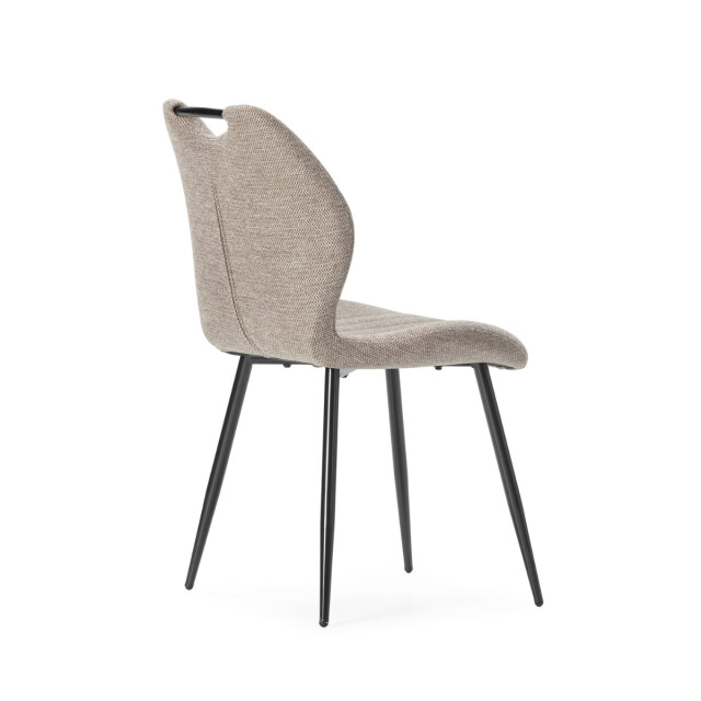 CaliCosy Set van 4 stoelen in stof met zwarte metalen poten l48 cm muli 3078789 large