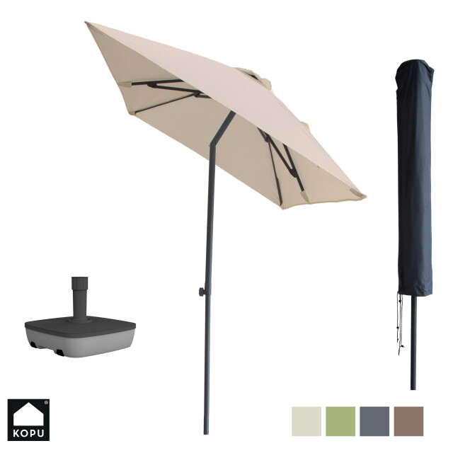 Kopu ® leon parasol rechthoek 150x250 cm met hoes en voet creme 2938260 large