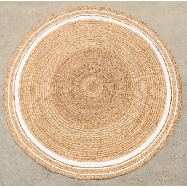 Velaar Vloerkleed jaipur jute rond tapijt 100% jute natur wit- 200 cm rond 3172149 large
