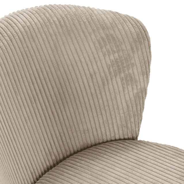 CaliCosy Set van 4 stoelen in geribbelde fluwelen stof met zwarte metalen poten l47 cm - 3078750 large