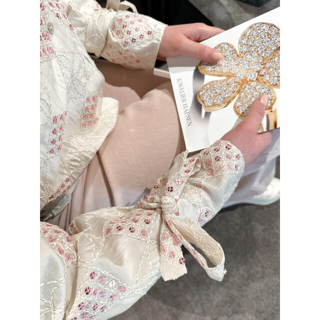 Nukus Nks02040 79 loes blouse paillet offwhite/blush NKS02040 79 large