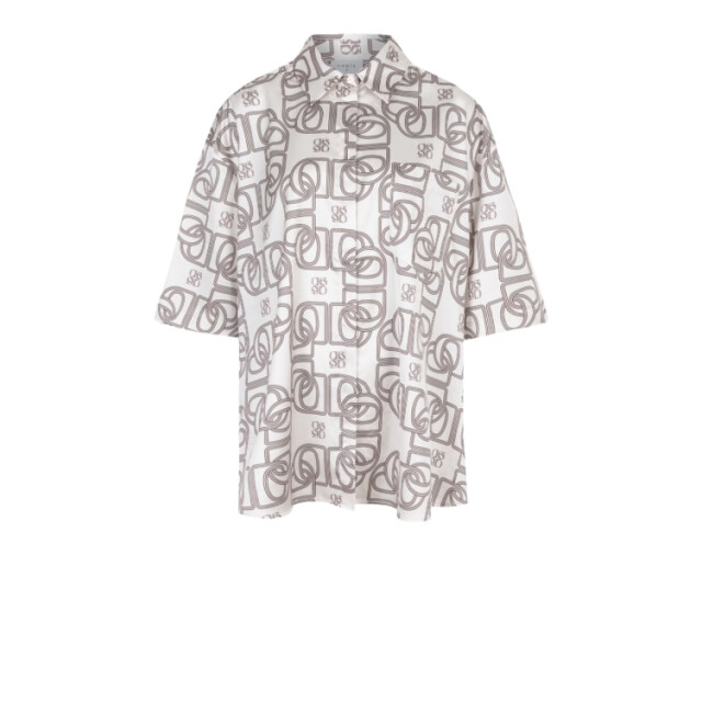 Dante 6 D6 peju logo printed long blouse D6 Peju Logo Printed Long Blouse/Butter Cream 1175 large