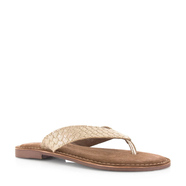 Lazamani Geweven slippers met lichte glans teenslippers dames LA75806 gold large