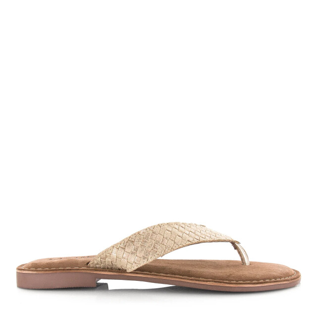 Lazamani Geweven slippers met lichte glans teenslippers dames LA75806 gold large