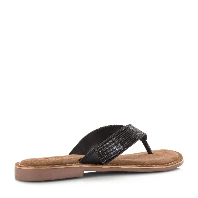 Lazamani Leren slippers met strass-steentjes teenslippers dames LA75803 large
