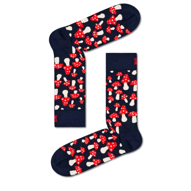 Happy Socks donkerblauwe sokken met pa printjes unisex P000040 Mushroom large