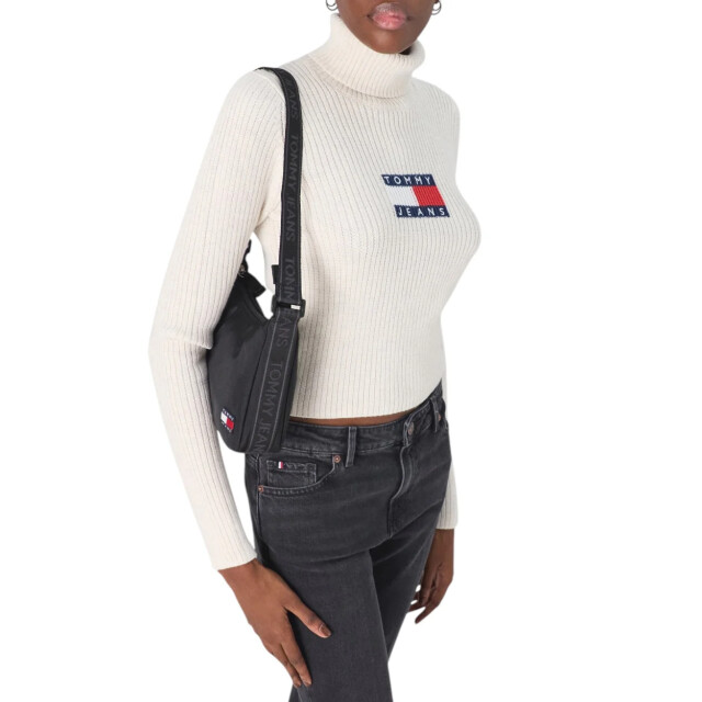 Tommy Hilfiger Breimode dames hoog hals trui Tommy Hilfiger Beige Coltrui Met Logo large