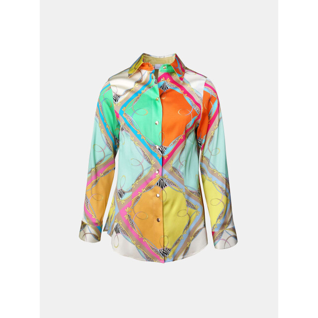 Mucho Gusto ® blouse francis bay kleurrijke ruitprint MUCHO GUSTO® Blouse Francis Bay Kleurrijke Ruitprint large