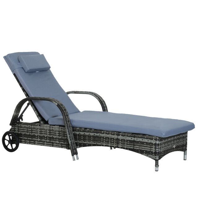 4goodz Ligbed poly-rotan verrijdbaar zonnebed ligstoel rotan 3172742 large