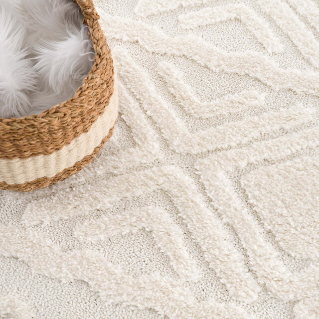 Muratap Vloerkleed focus basic rond hoogpolig fluffy scandinavisch - 3172434 large