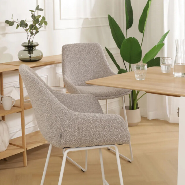 Nolon Nino-mae barkruk bouclé wit onderstel 65 cm 2800395 large