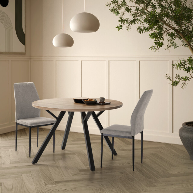 CaliCosy Ronde tafel met zwarte metalen poten l120 cm beni 3078861 large