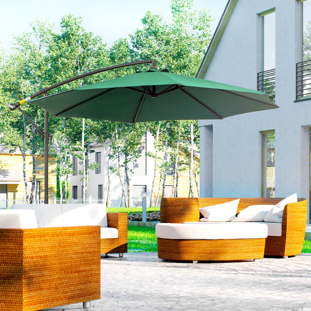 4goodz Outsunny zweefparasol Ø3 mtr met draaimechanisme - 3172741 large
