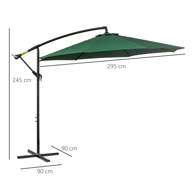 4goodz Outsunny zweefparasol Ø3 mtr met draaimechanisme - 3172741 large