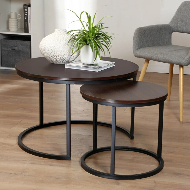 CaliCosy Set van 2 nestende ronde salontafels l70 cm 3083640 large