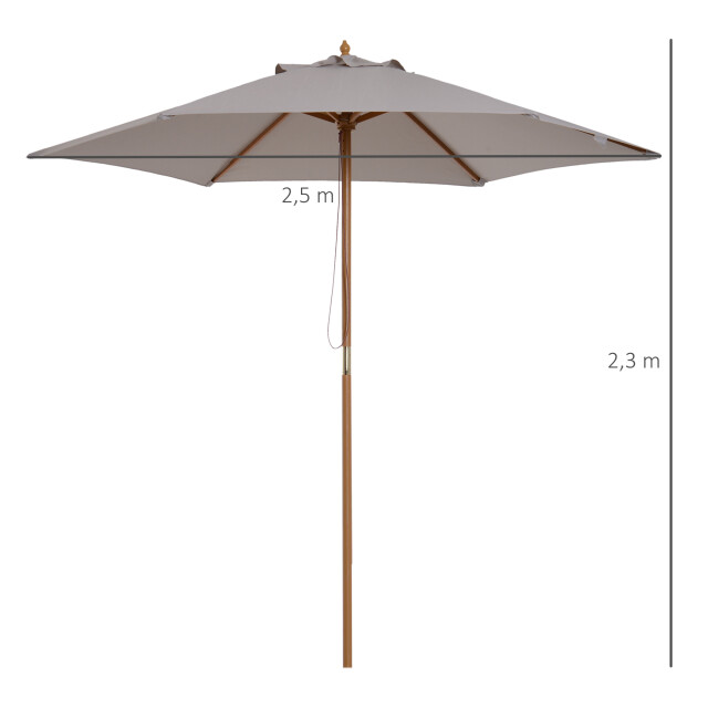 4goodz Outsunny parasol 250cm bamboe 180/㎡ polyester - 3172740 large