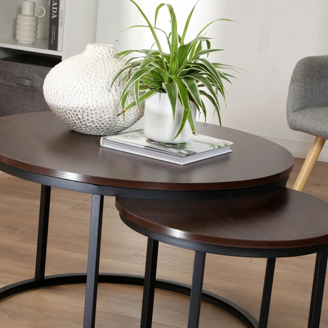 CaliCosy Set van 2 nestende ronde salontafels l70 cm 3083640 large