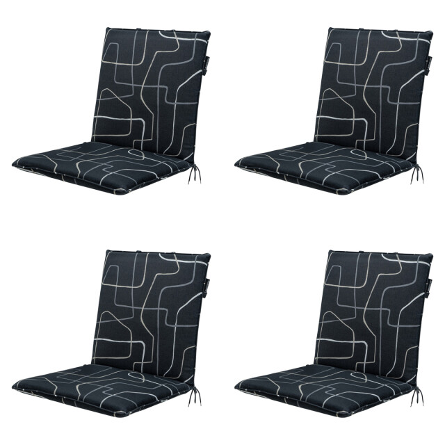 Madison stapelstoelkussen joah grey ca. 97x49 cm set van 4 3083580 large