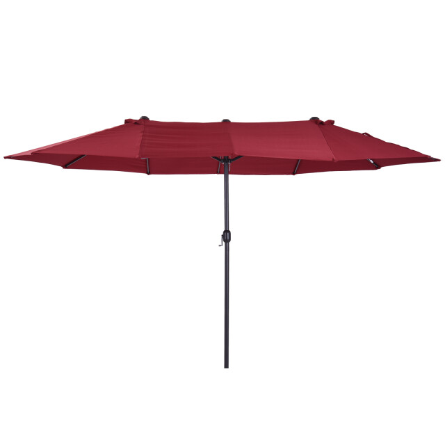 4goodz Outsunny duo-parasol 460x270 cm brede parasol wijnrood 3172739 large
