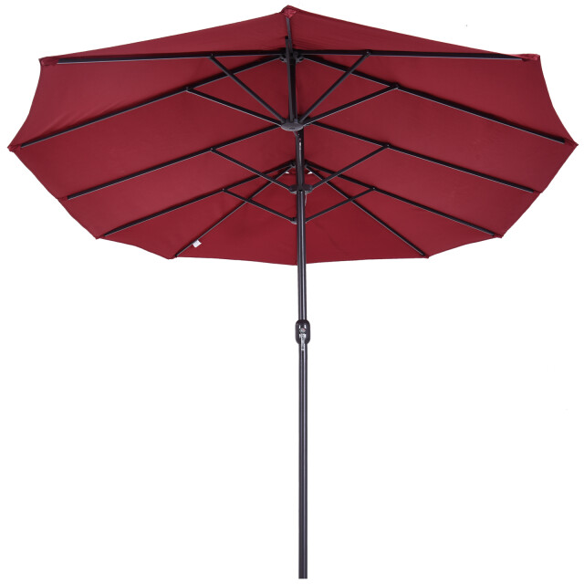 4goodz Outsunny duo-parasol 460x270 cm brede parasol wijnrood 3172739 large