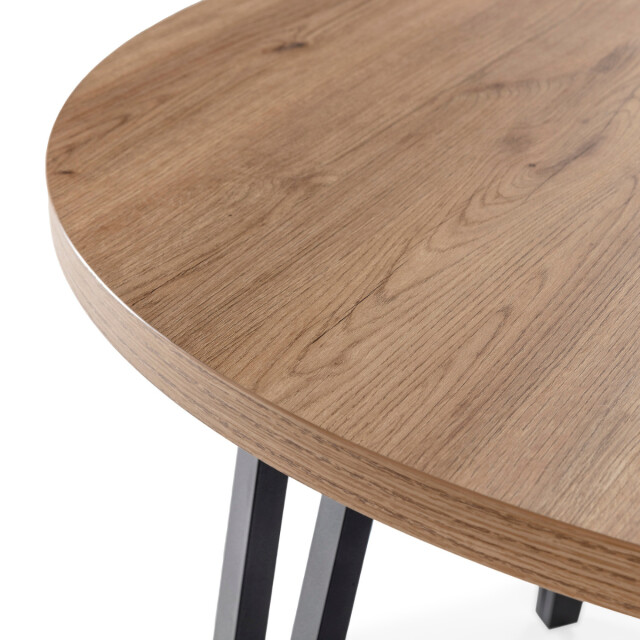 CaliCosy Uitschuifbare ronde tafel van 120 tot 150 cm met zwarte metalen poten cleo 3078858 large